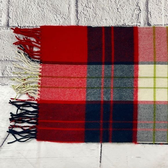 Men’s Multicolored Plaid Cashmere Scarf (OS) V04 - Picture 2 of 4